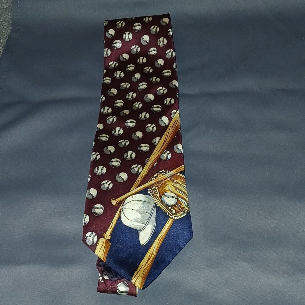 Olacchi Cravatte Milano S.P.A. 100% silk baseball print tie